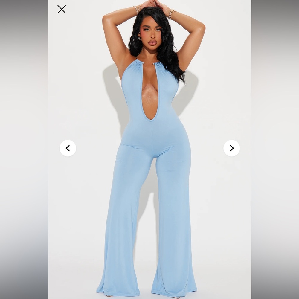 Blue Halter Jumpsuit